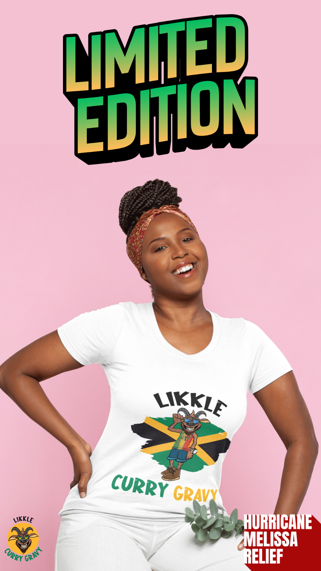 Limited Edition Likkle Curry Gravy Women’s Relaxed v-neck t-shirt