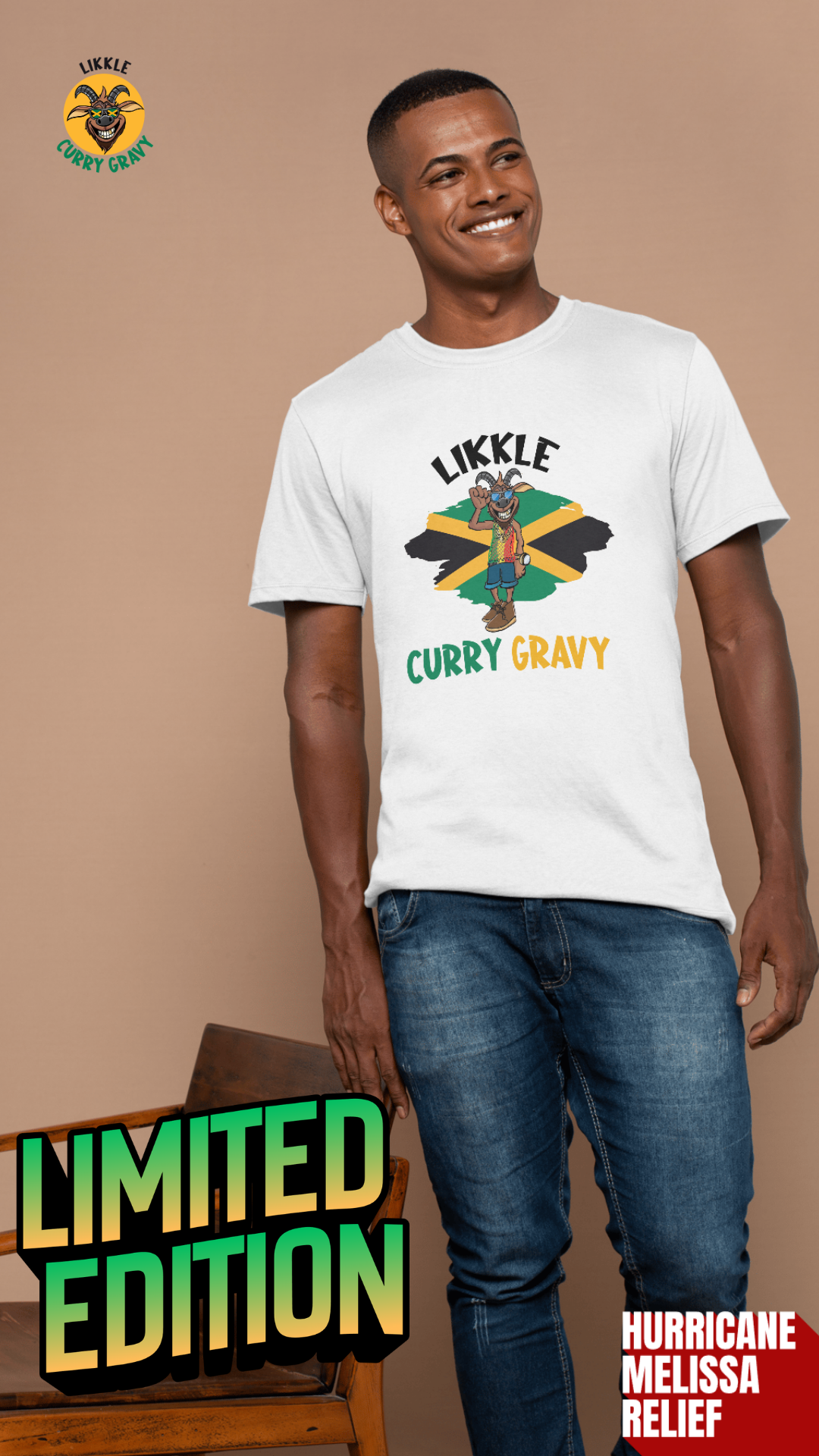 Limited Edition Likkle Curry Gravy Men’s box tee