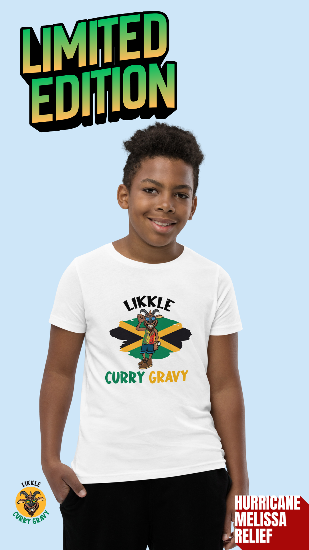Limited Edition Likkle Curry Gravy Youth Short Sleeve T-Shirt
